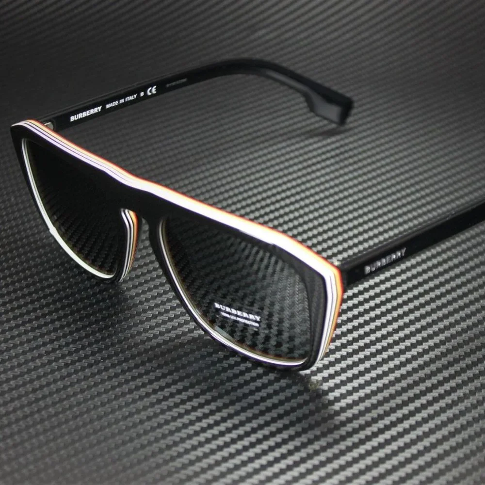 Burberry Black Multi Layer 55mm Mens Sunglasses
